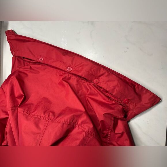 Woolrich Red Raincoat, Lightweight, Hooded, Zipper & Button Closure, Women's XXL - Picture 4 of 16